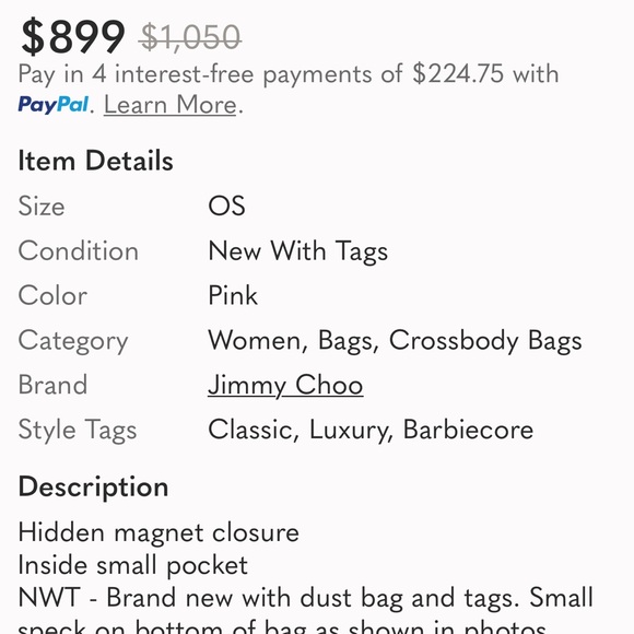 Jimmy Choo Pink Crystal Logo Clutch - Picture 7 of 7